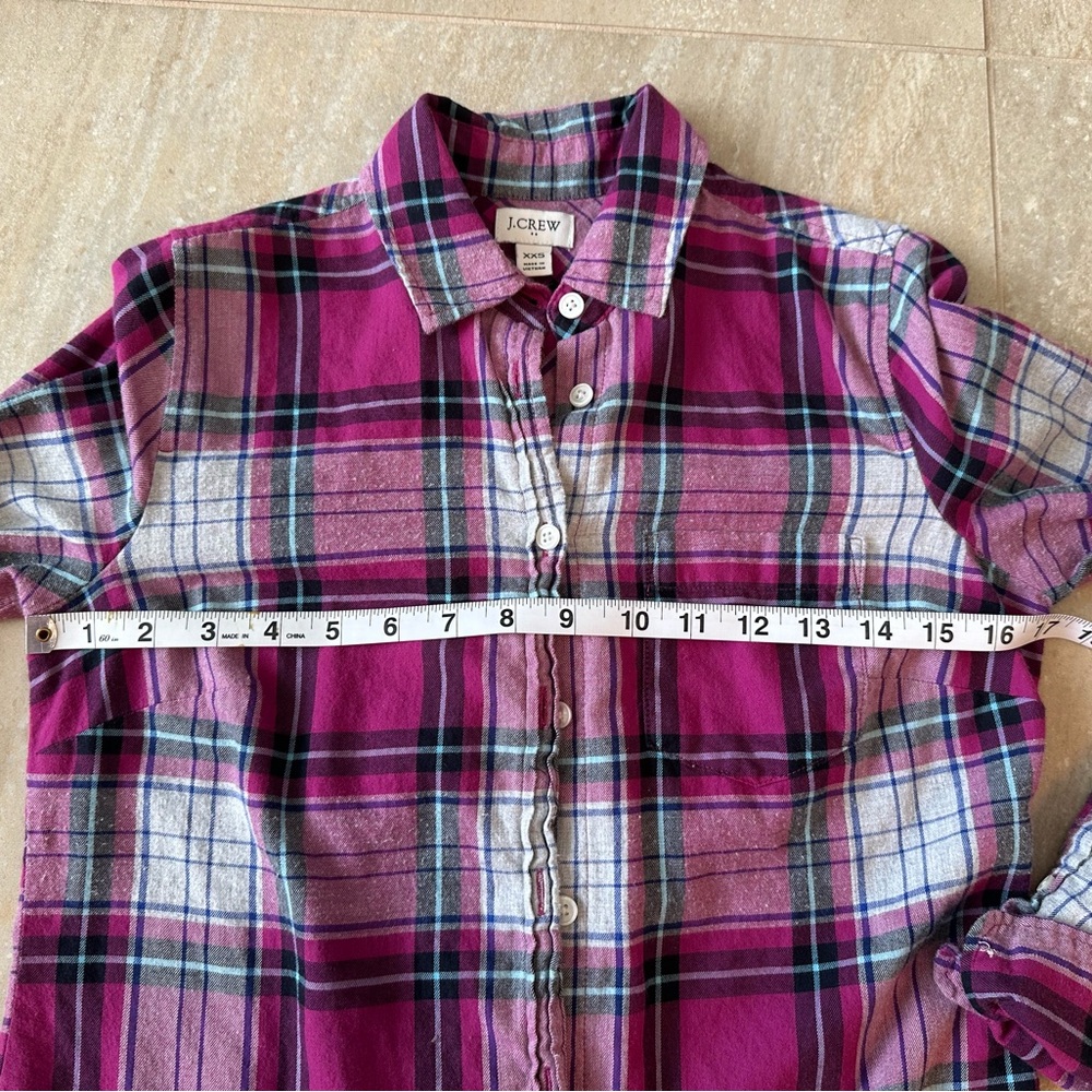 XXS - Plaid Button-Up Shirt in Pink and Black - Picture 9 of 11